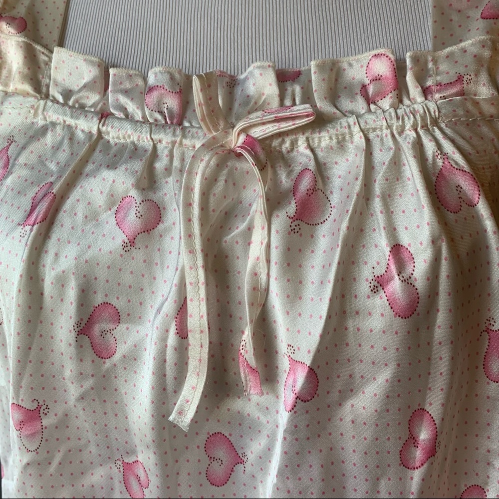 Vintage Valentineโs heart Print Soft Nightgown Slip Pajamas Intimates Lingerie - Picture 3 of 6